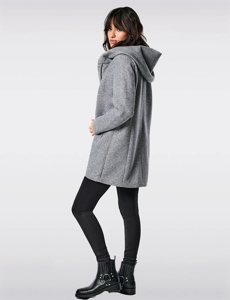 Manteau Léger à Coupe Droite avec Capuche, Poches & Fermeture Éclair par Only