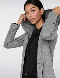 Manteau Léger à Coupe Droite avec Capuche, Poches & Fermeture Éclair par Only