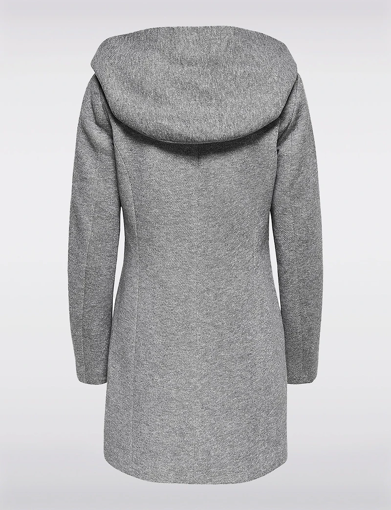 Manteau Léger à Coupe Droite avec Capuche, Poches & Fermeture Éclair par Only