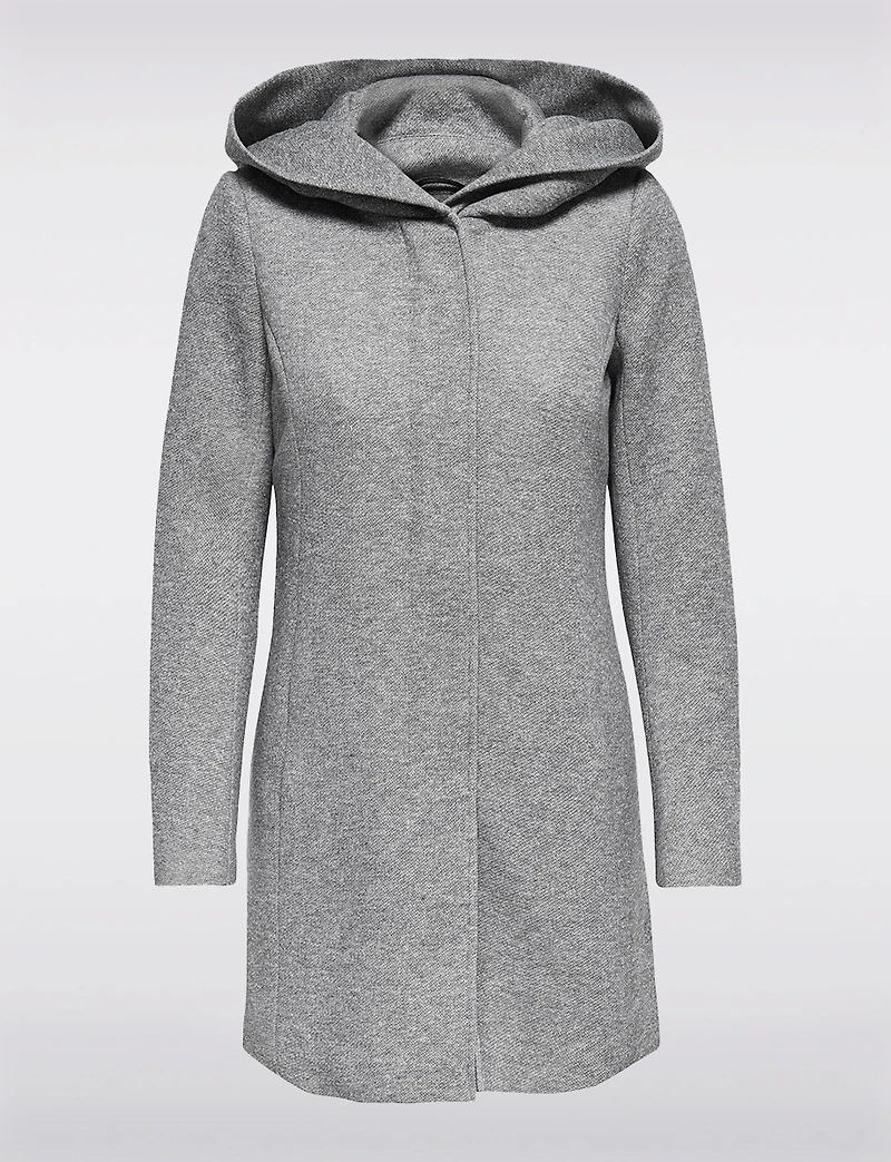 Manteau Léger à Coupe Droite avec Capuche, Poches & Fermeture Éclair par Only