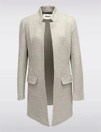 Blazer Coatigan à Coupe Droite Devant Ouvert Col Cranté & Poches Par Only