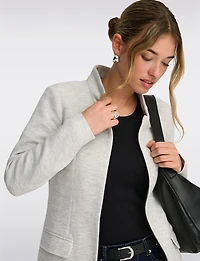 Blazer Coatigan à Coupe Droite Devant Ouvert Col Cranté & Poches Par Only