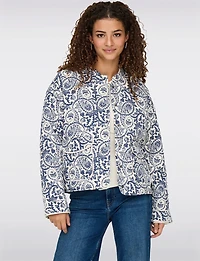 Manteau Matelassé Court à Imprimé Floral Tendance avec Poches Plaquées par Only