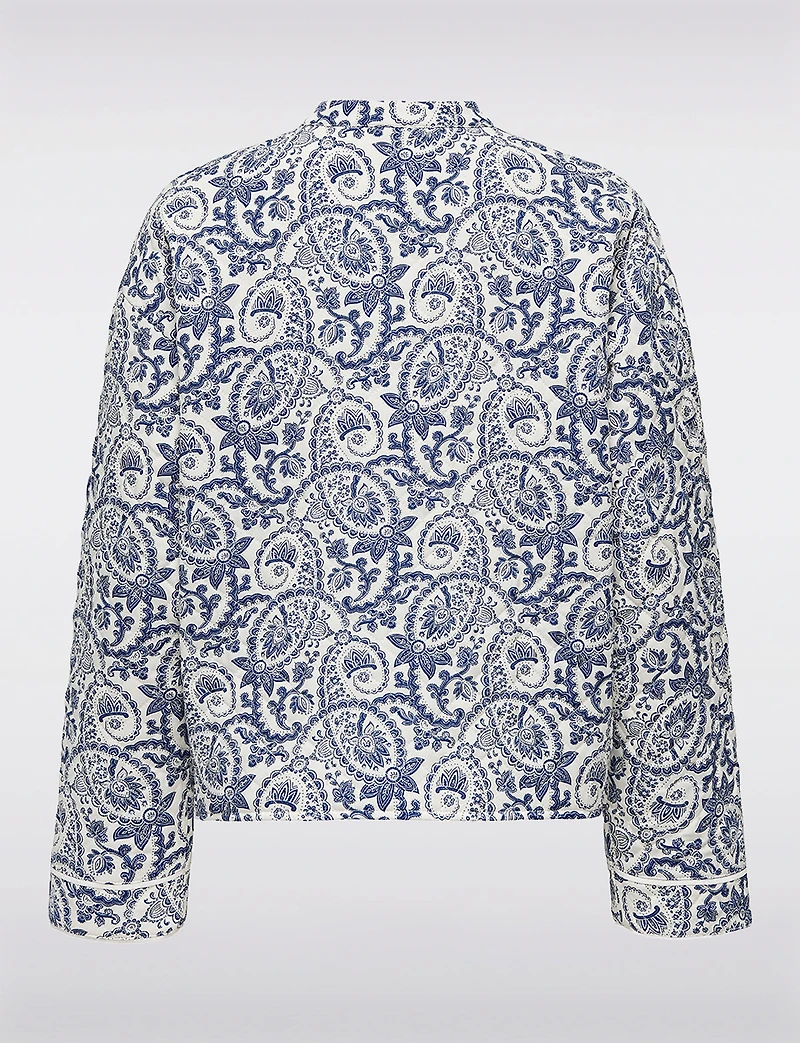 Manteau Matelassé Court à Imprimé Floral Tendance avec Poches Plaquées par Only