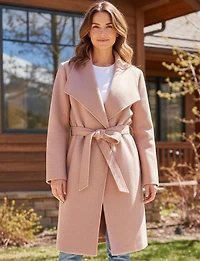 Blazer Coupe Droite Devant Ouvert Taille Ceinturée Grand Col & Poches Par Only