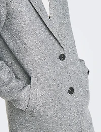 Manteau Mi-Long en Mélange de Coton À Boutonnage Simple & Col Revers par Only