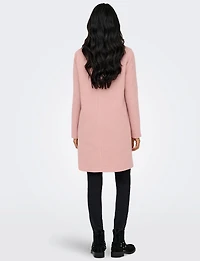 Manteau Mi-Long en Mélange de Coton À Boutonnage Simple & Col Revers par Only