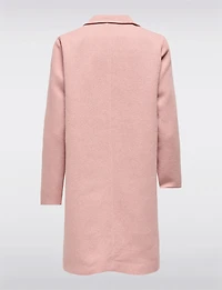 Manteau Mi-Long en Mélange de Coton À Boutonnage Simple & Col Revers par Only