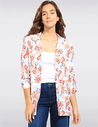 Chemise Boutonnée À Manches Trois-quarts Imprimé Floral Et Col Pointu Par Devia