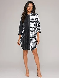Tunique Col Chemise Imprimé Mixte Coupe Ample Manches 3/4 Par Lindi
