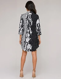 Tunique Col Chemise Imprimé Mixte Coupe Ample Manches 3/4 Par Lindi