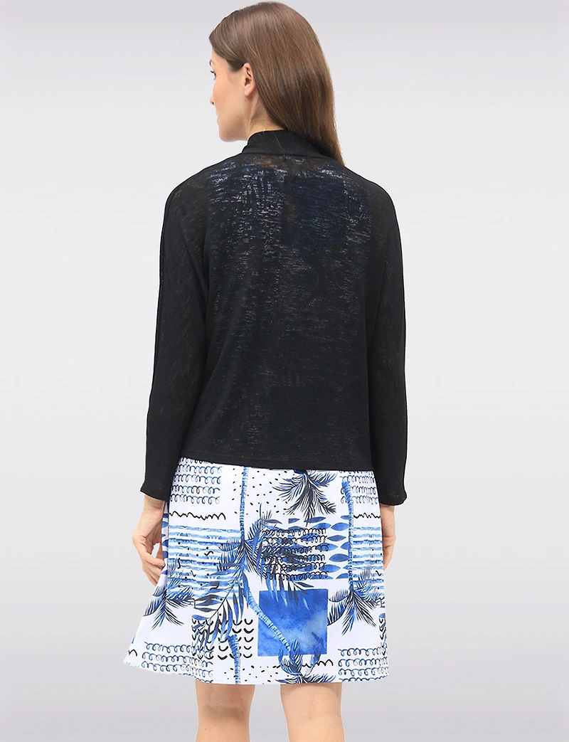 Boléro Léger et Extensible en Tricot Fin Transparent à Devant Ouvert Perle