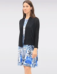 Boléro Léger et Extensible en Tricot Fin Transparent à Devant Ouvert Perle