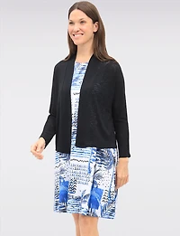 Boléro Léger et Extensible en Tricot Fin Transparent à Devant Ouvert Perle