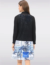 Boléro Léger et Extensible en Tricot Fin Transparent à Devant Ouvert Perle