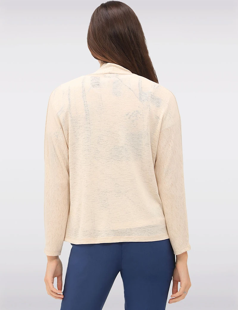 Boléro Léger et Extensible en Tricot Fin Transparent à Devant Ouvert Perle