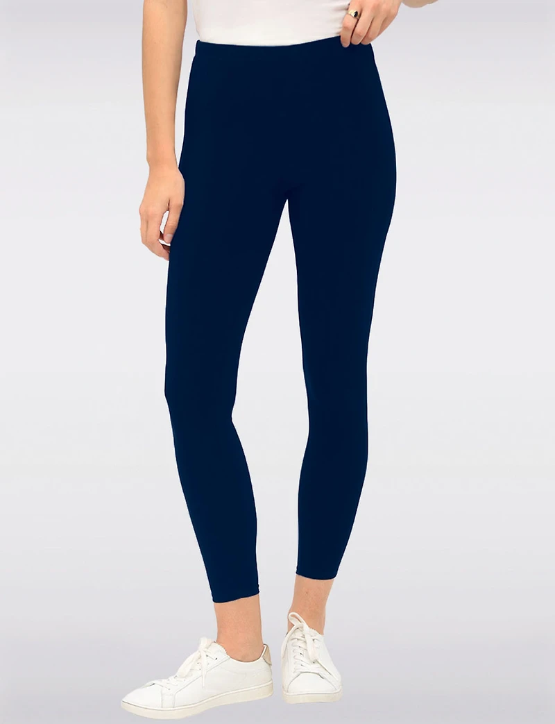 Legging-Pantalon Extensible Taille Haute Ultra-Confort à Enfiler Perle