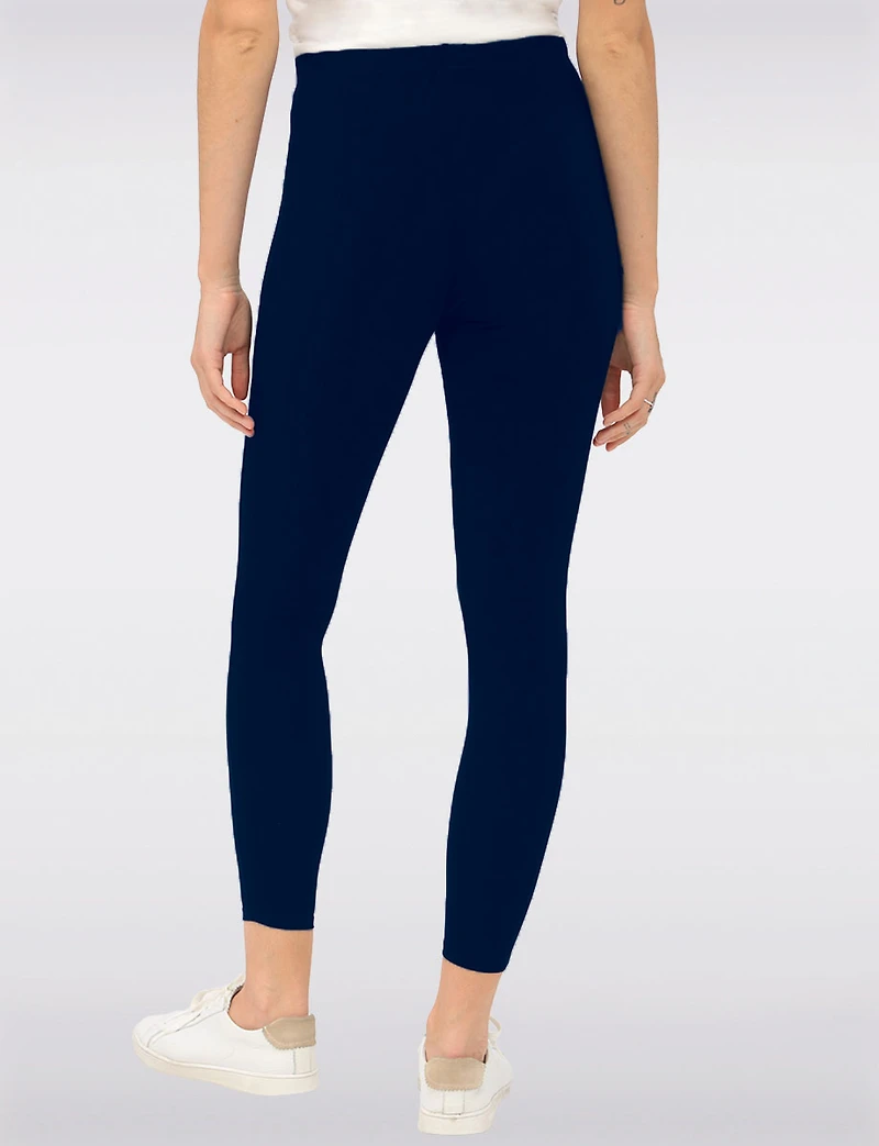 Legging-Pantalon Extensible Taille Haute Ultra-Confort à Enfiler Perle