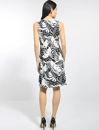 Robe Débardeur Trapèze Sans Manches Légère Imprimé Tropical par Perle