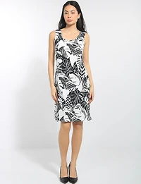 Robe Débardeur Trapèze Sans Manches Légère Imprimé Tropical par Perle