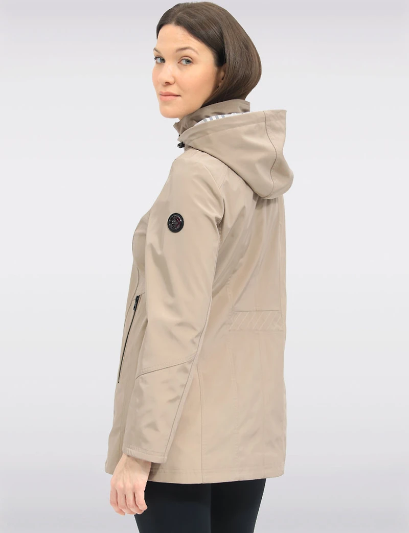 Veste Imperméable Longue Breathe-Tech® Vegan avec Capuche Amovible par Saki