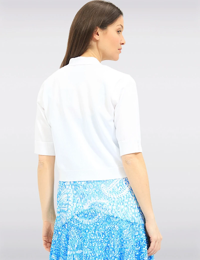 Cardigan Court En Tricot Ouvert Sur Le Devant à Manches 3/4 Par Ninety Clothing