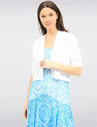 Cardigan Court En Tricot Ouvert Sur Le Devant à Manches 3/4 Par Ninety Clothing