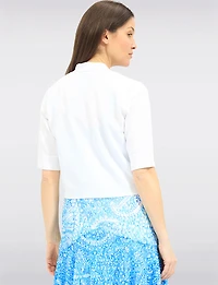 Cardigan Court En Tricot Ouvert Sur Le Devant à Manches 3/4 Par Ninety Clothing