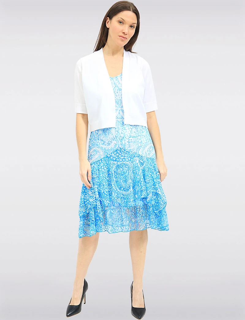 Cardigan Court En Tricot Ouvert Sur Le Devant à Manches 3/4 Par Ninety Clothing