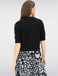 Cardigan Court En Tricot Ouvert Sur Le Devant à Manches 3/4 Par Ninety Clothing