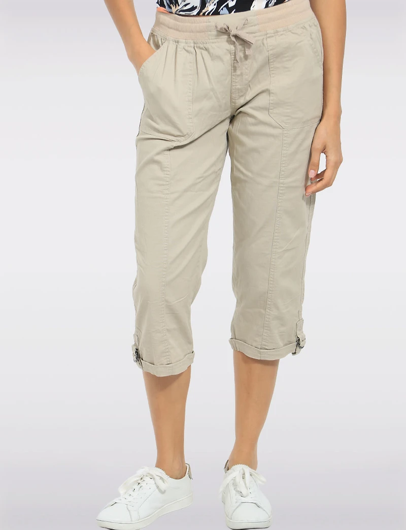 Capri en Sergé à Enfiler Avec Taille Ajustable et Poches par Dash