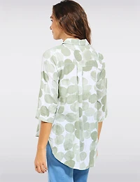 Chemise à Boutons Légère Motif Pois et Manches 3/4 Ajustables par Dash