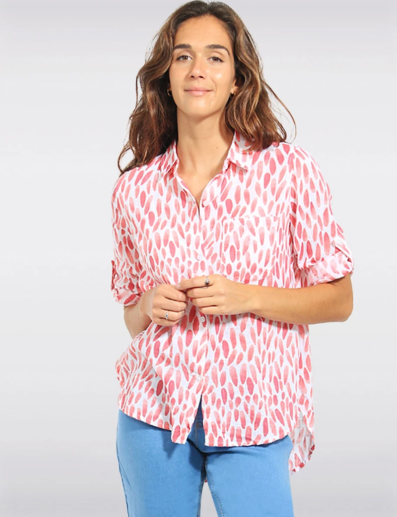 Chemise à Boutons Légère Imprimé Abstrait par Dash