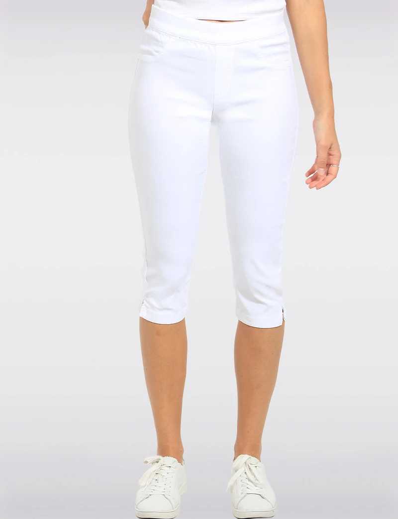 Capri Ajusté en Sergé Extensible avec Poche Arrière & Fentes Latérales par Erika
