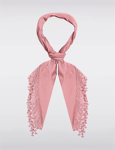 Écharpe Triangulaire Luxueuse Douce avec Franges en Dentelle – Style & Élégance