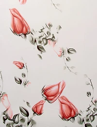 Foulard Oblong Satiné Léger à Motif Floral Luxueux – Style Chic Polyvalent