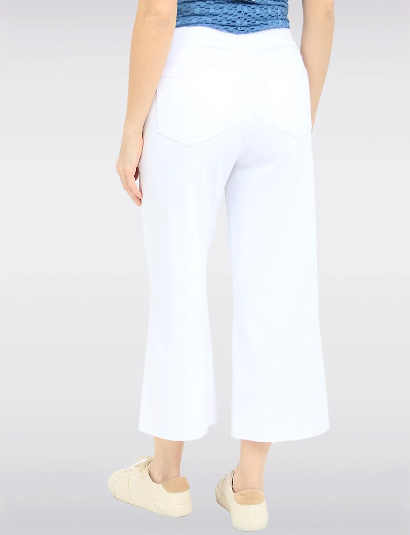 Pantalon Capri Évasé Jambes Larges Extensible Sans Fermeture Éclair Par Compli K