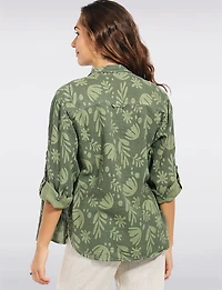 Veste-Chemise Coupe Décontractée Imprimé Manches Retroussables par Julia Paradis