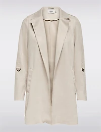 Long Gilet-Manteau en Suède Vegan Ultra-Doux avec Poignets Ajustables par Only