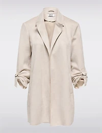 Long Gilet-Manteau en Suède Vegan Ultra-Doux avec Poignets Ajustables par Only