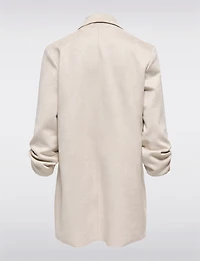 Long Gilet-Manteau en Suède Vegan Ultra-Doux avec Poignets Ajustables par Only