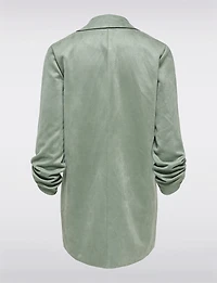 Long Gilet-Manteau en Suède Vegan Ultra-Doux avec Poignets Ajustables par Only