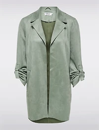 Long Gilet-Manteau en Suède Vegan Ultra-Doux avec Poignets Ajustables par Only