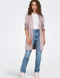 Long Gilet-Manteau en Suède Vegan Ultra-Doux avec Poignets Ajustables par Only