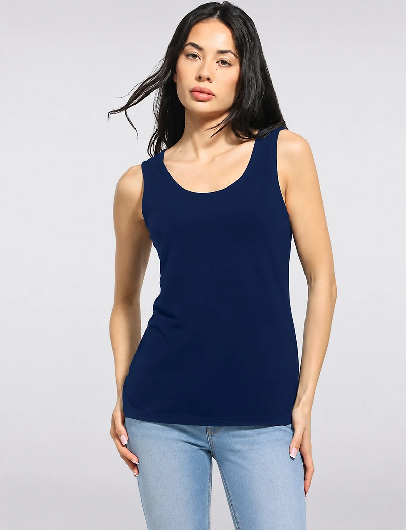 Haut Sans Manches en Tricot Extensible Infroissable -Débardeur à Col Rond Perle