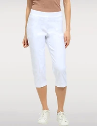 Capris à Taille Haute avec Deux Poches Carrées sur le Devant par Perle