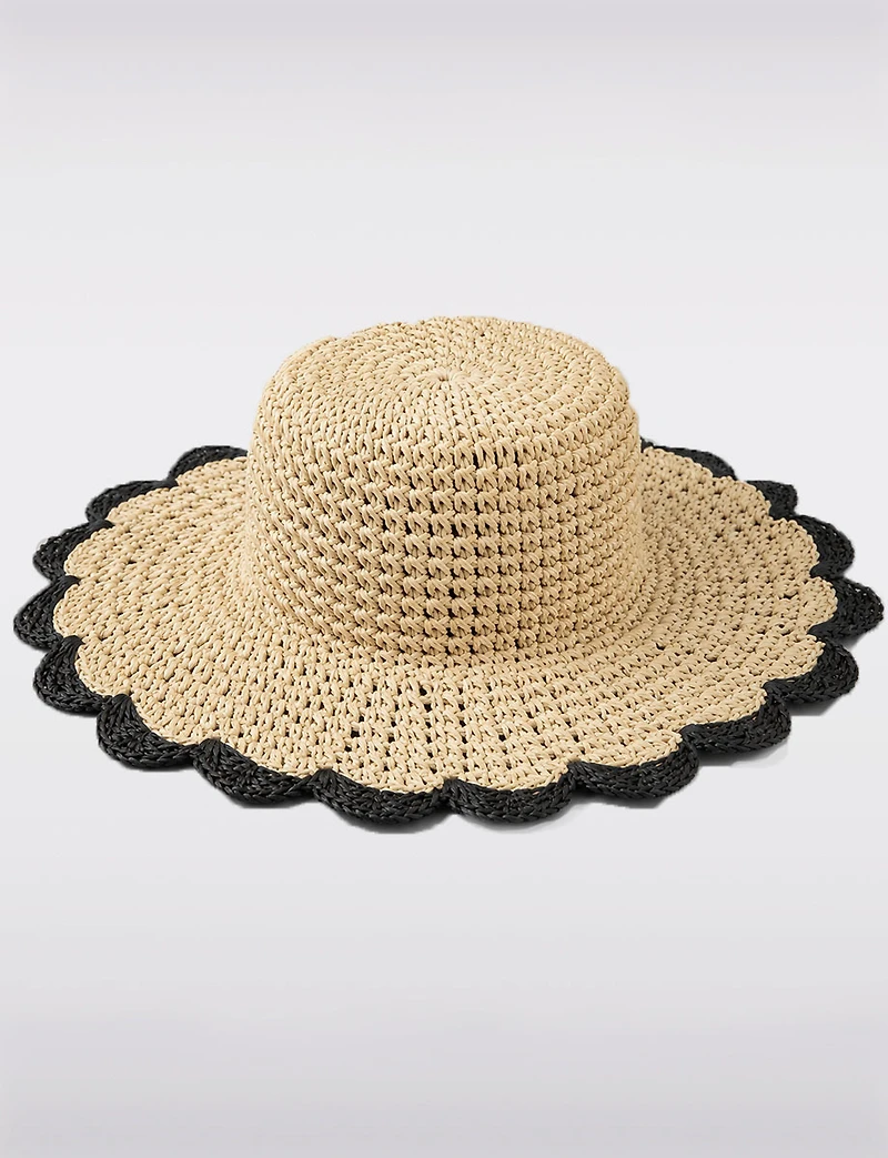 Chapeau Capeline Chic en Paille Crochetée | Modèle Pliable de Plage