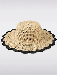Chapeau Capeline Chic en Paille Crochetée | Modèle Pliable de Plage