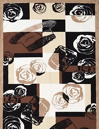 Foulard Oblong Tissé À Imprimé Floral Géométrique – Polyvalent Et Respirant