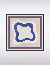 Foulard Carré Satiné Léger à Motif Géométrique Abstrait Chic Polyvalent